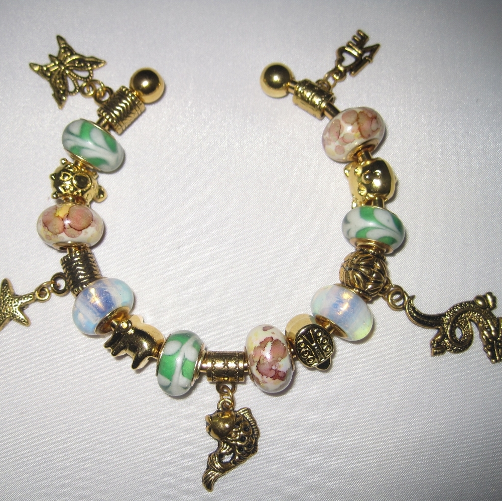 Handmade Gold Plated Charm Bracelet